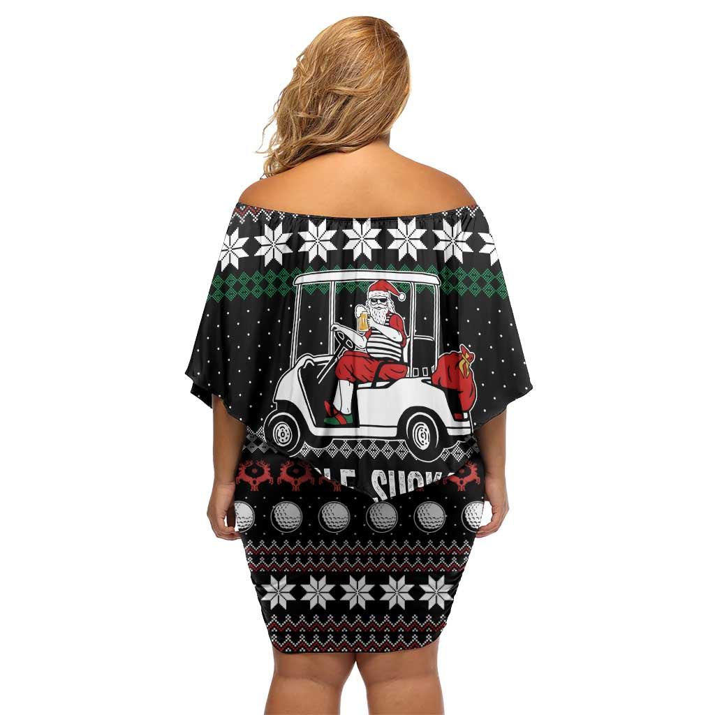 Golf Sucks Christmas Family Matching Off Shoulder Short Dress and Hawaiian Shirt Xmas Holiday Patterns - Wonder Print Shop