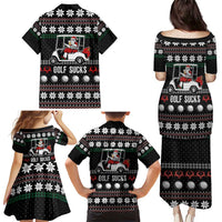 Golf Sucks Christmas Family Matching Puletasi and Hawaiian Shirt Xmas Holiday Patterns - Wonder Print Shop