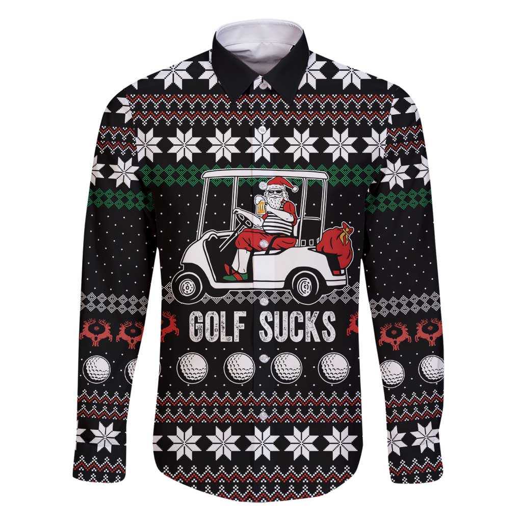 Golf Sucks Christmas Family Matching Puletasi and Hawaiian Shirt Xmas Holiday Patterns - Wonder Print Shop