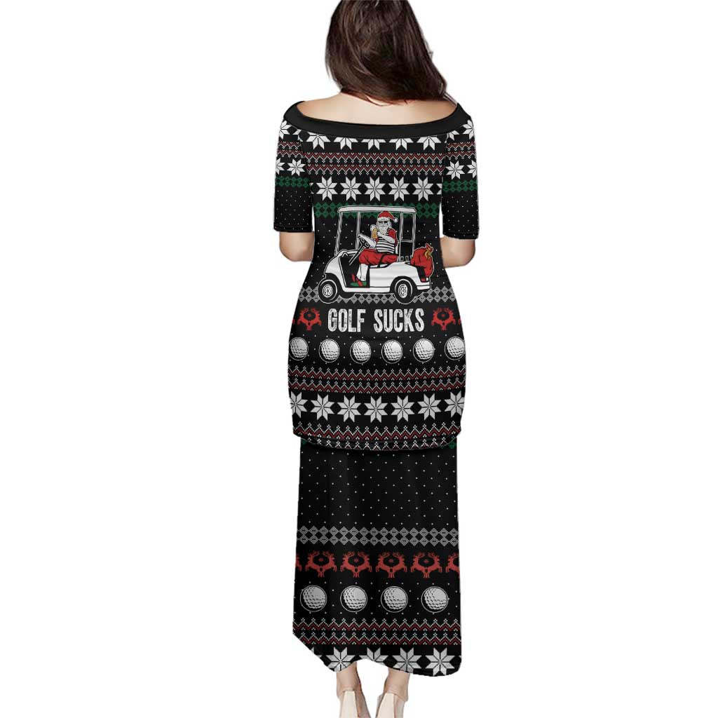 Golf Sucks Christmas Family Matching Puletasi and Hawaiian Shirt Xmas Holiday Patterns - Wonder Print Shop