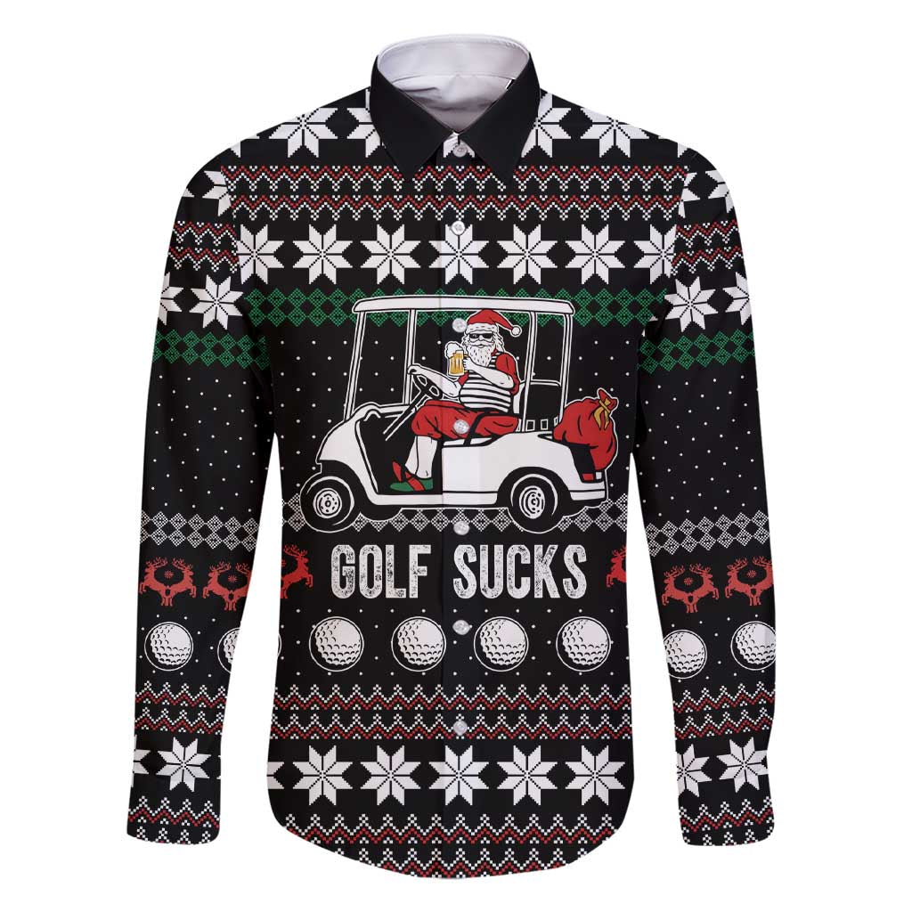 Golf Sucks Christmas Family Matching Short Sleeve Bodycon Dress and Hawaiian Shirt Xmas Holiday Patterns - Wonder Print Shop