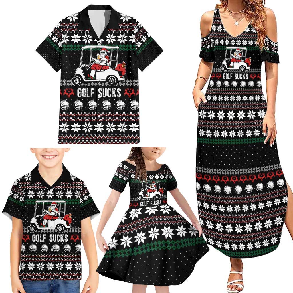 Golf Sucks Christmas Family Matching Summer Maxi Dress and Hawaiian Shirt Xmas Holiday Patterns - Wonder Print Shop