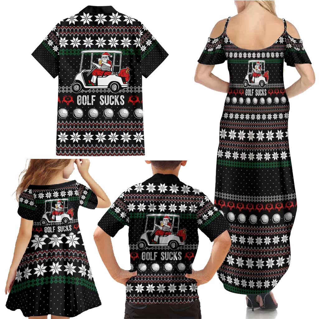Golf Sucks Christmas Family Matching Summer Maxi Dress and Hawaiian Shirt Xmas Holiday Patterns - Wonder Print Shop