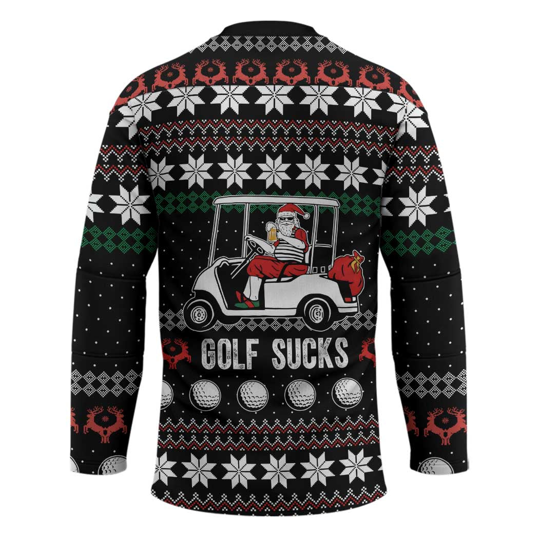 Golf Sucks Christmas Hockey Jersey Xmas Holiday Patterns - Wonder Print Shop