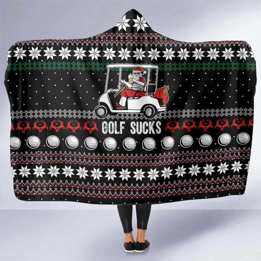 Golf Sucks Christmas Hooded Blanket Xmas Holiday Patterns - Wonder Print Shop