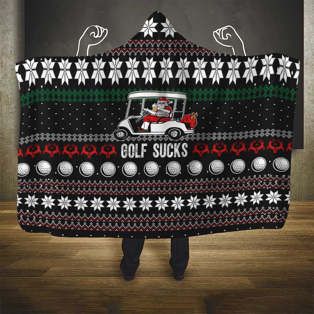 Golf Sucks Christmas Hooded Blanket Xmas Holiday Patterns - Wonder Print Shop