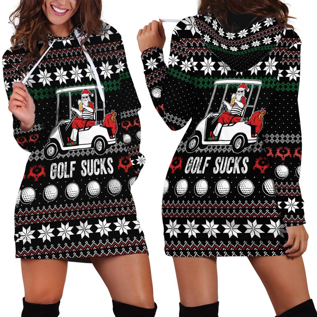 Golf Sucks Christmas Hoodie Dress Xmas Holiday Patterns - Wonder Print Shop
