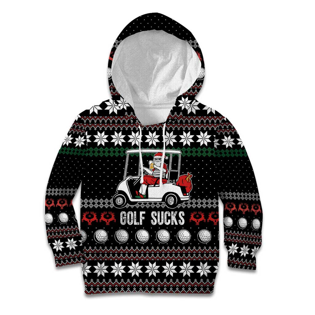 Golf Sucks Christmas Kid Hoodie Xmas Holiday Patterns - Wonder Print Shop