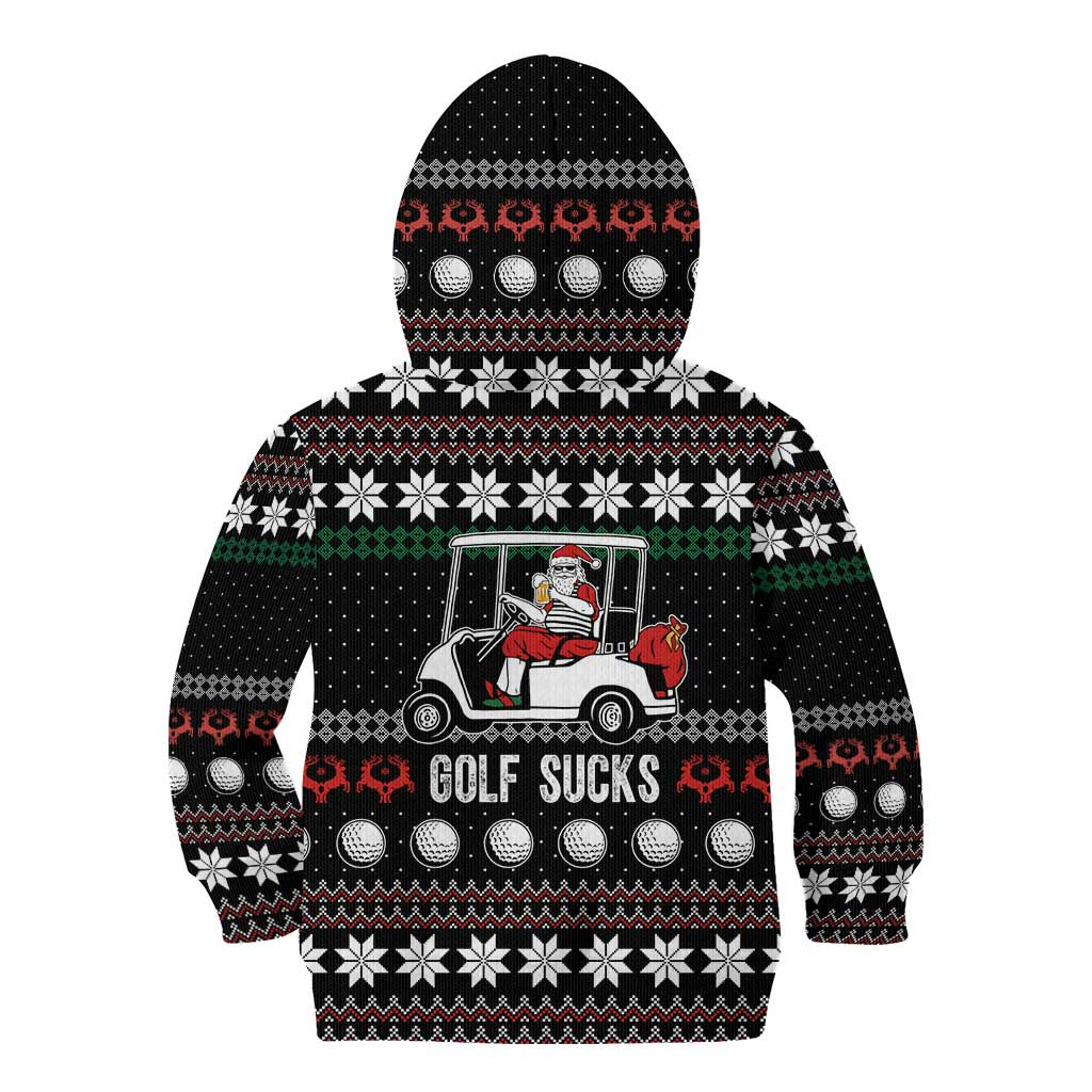 Golf Sucks Christmas Kid Hoodie Xmas Holiday Patterns - Wonder Print Shop