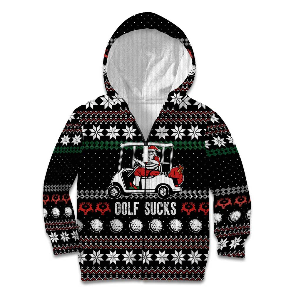 Golf Sucks Christmas Kid Hoodie Xmas Holiday Patterns - Wonder Print Shop