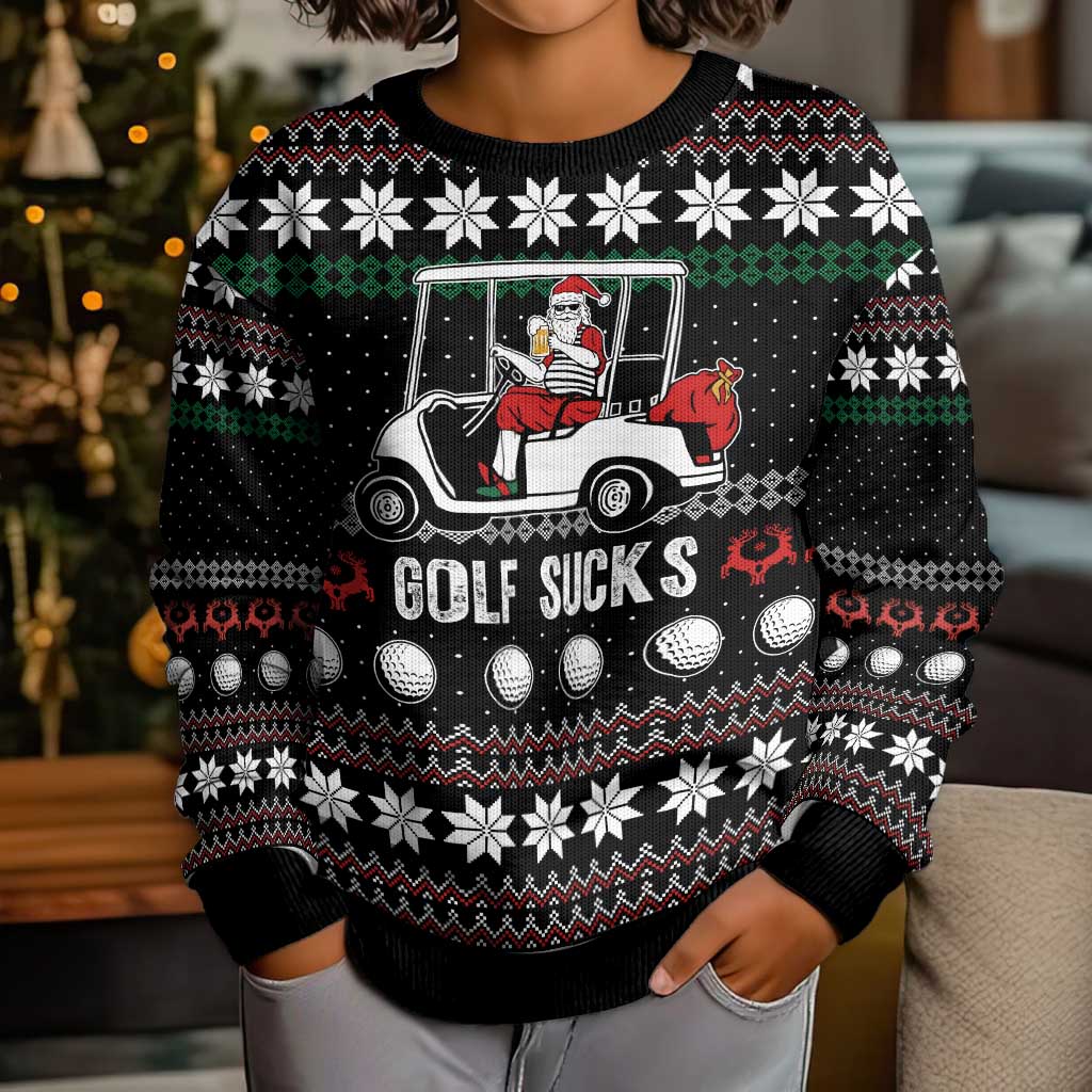 Golf Sucks Christmas Kid Ugly Christmas Sweater Xmas Holiday Patterns - Wonder Print Shop