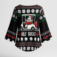Golf Sucks Christmas Kimono Sleeve Blouse Xmas Holiday Patterns - Wonder Print Shop