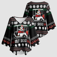 Golf Sucks Christmas Kimono Sleeve Blouse Xmas Holiday Patterns - Wonder Print Shop