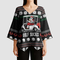 Golf Sucks Christmas Kimono Sleeve Blouse Xmas Holiday Patterns - Wonder Print Shop