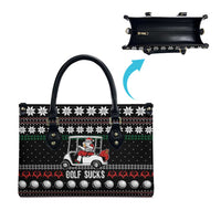 Golf Sucks Christmas Leather Bag Xmas Holiday Patterns - Wonder Print Shop
