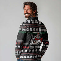 Golf Sucks Christmas Long Sleeve Polo Shirt Xmas Holiday Patterns - Wonder Print Shop