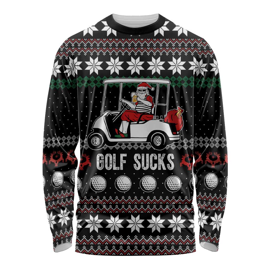 Golf Sucks Christmas Long Sleeve Shirt Xmas Holiday Patterns - Wonder Print Shop