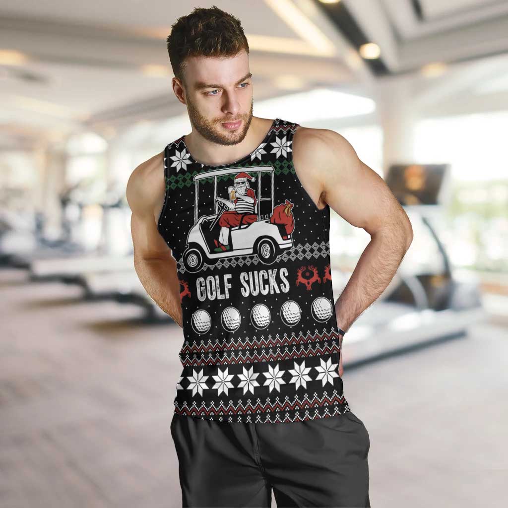 Golf Sucks Christmas Men Tank Top Xmas Holiday Patterns - Wonder Print Shop