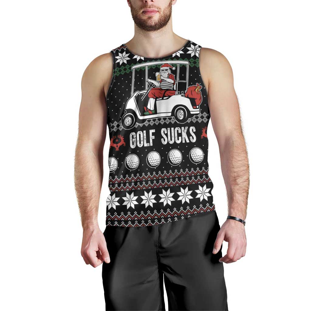 Golf Sucks Christmas Men Tank Top Xmas Holiday Patterns - Wonder Print Shop