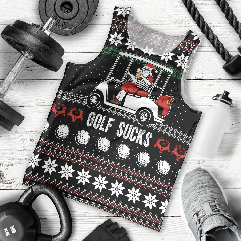 Golf Sucks Christmas Men Tank Top Xmas Holiday Patterns - Wonder Print Shop