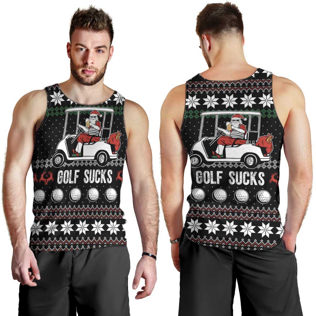 Golf Sucks Christmas Men Tank Top Xmas Holiday Patterns - Wonder Print Shop