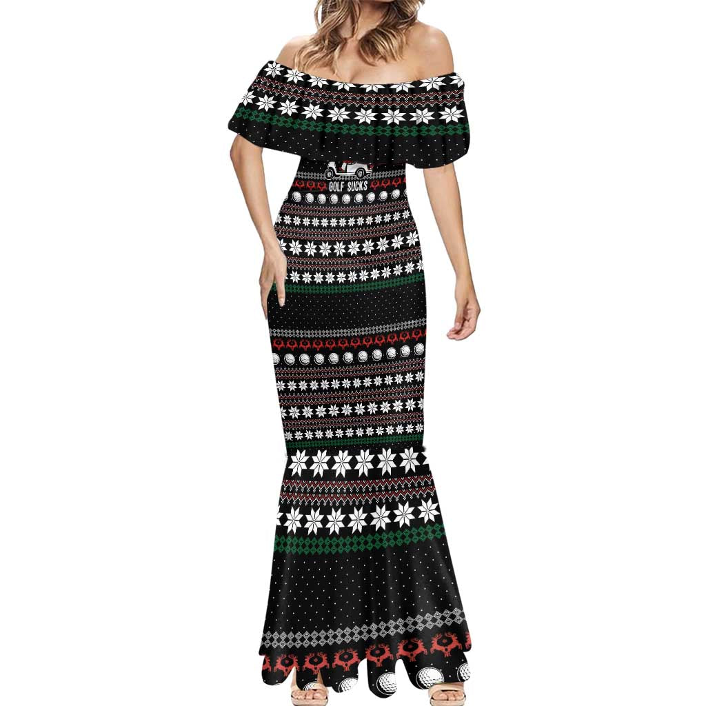 Golf Sucks Christmas Mermaid Dress Xmas Holiday Patterns - Wonder Print Shop