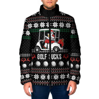 Golf Sucks Christmas Padded Jacket Xmas Holiday Patterns - Wonder Print Shop