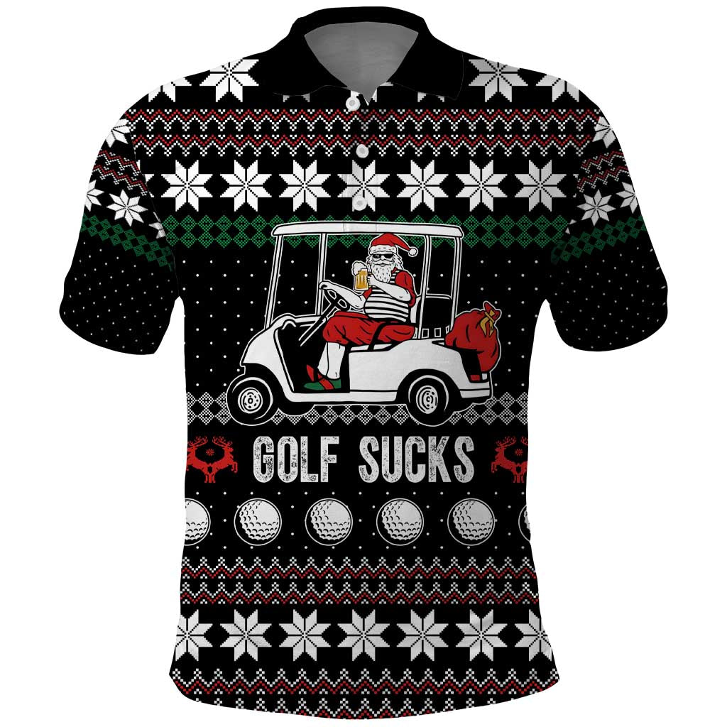 Golf Sucks Christmas Polo Shirt Xmas Holiday Patterns - Wonder Print Shop