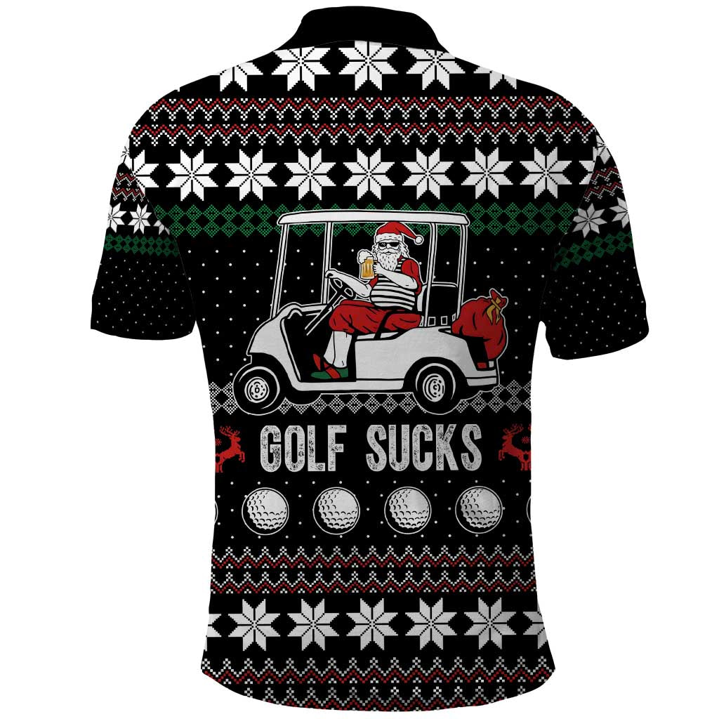 Golf Sucks Christmas Polo Shirt Xmas Holiday Patterns - Wonder Print Shop