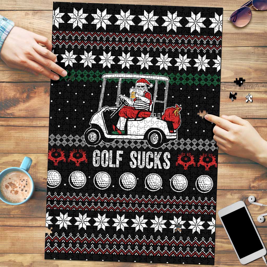 Golf Sucks Christmas Puzzle Xmas Holiday Patterns - Wonder Print Shop