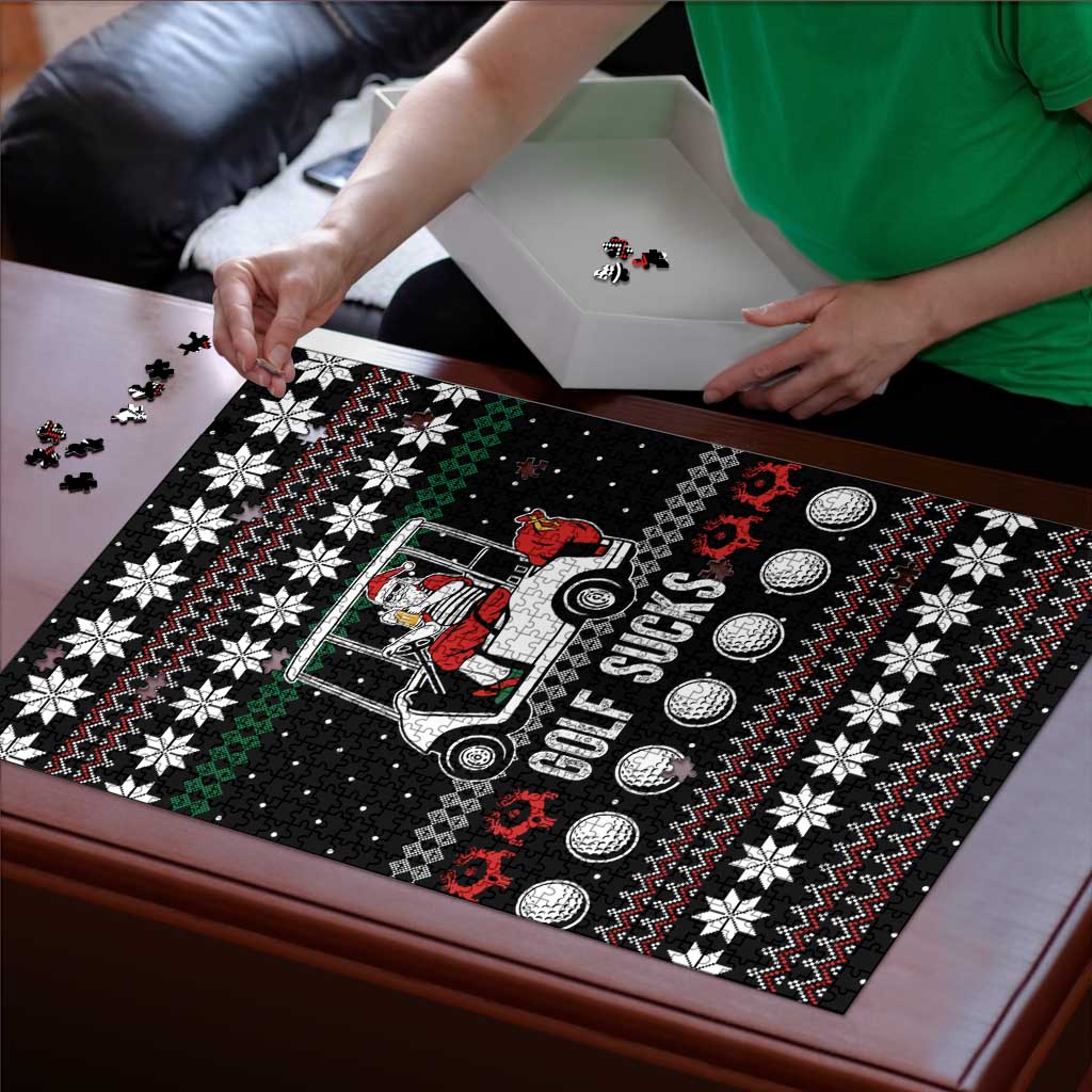 Golf Sucks Christmas Puzzle Xmas Holiday Patterns - Wonder Print Shop