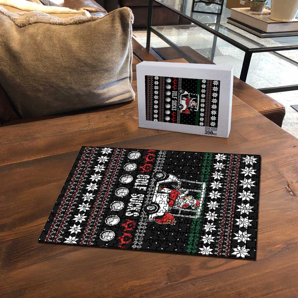 Golf Sucks Christmas Puzzle Xmas Holiday Patterns - Wonder Print Shop