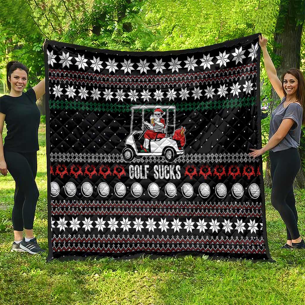 Golf Sucks Christmas Quilt Xmas Holiday Patterns - Wonder Print Shop