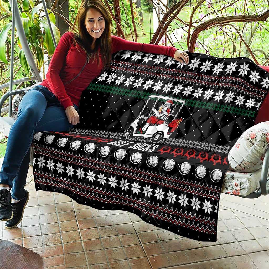 Golf Sucks Christmas Quilt Xmas Holiday Patterns - Wonder Print Shop