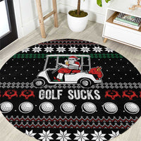 Golf Sucks Christmas Round Carpet Xmas Holiday Patterns - Wonder Print Shop
