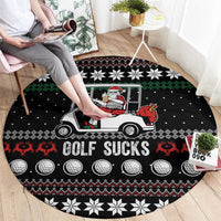 Golf Sucks Christmas Round Carpet Xmas Holiday Patterns - Wonder Print Shop