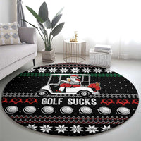Golf Sucks Christmas Round Carpet Xmas Holiday Patterns - Wonder Print Shop