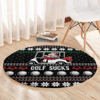 Golf Sucks Christmas Round Carpet Xmas Holiday Patterns - Wonder Print Shop