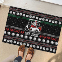 Golf Sucks Christmas Rubber Doormat Xmas Holiday Patterns - Wonder Print Shop