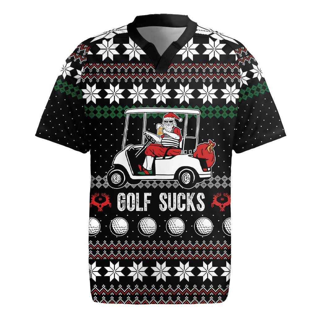 Golf Sucks Christmas Rugby Jersey Xmas Holiday Patterns - Wonder Print Shop