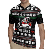 Golf Sucks Christmas Rugby Jersey Xmas Holiday Patterns - Wonder Print Shop