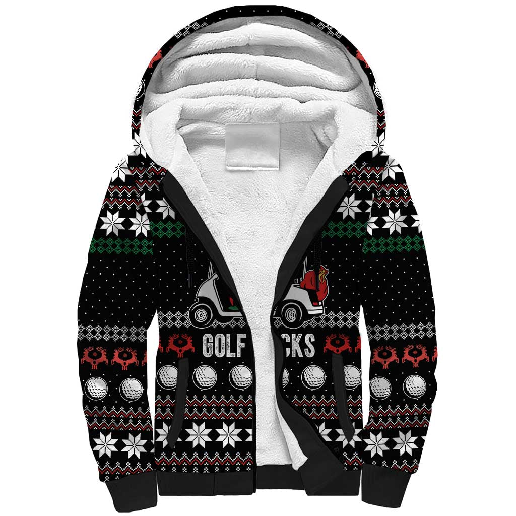 Golf Sucks Christmas Sherpa Hoodie Xmas Holiday Patterns - Wonder Print Shop