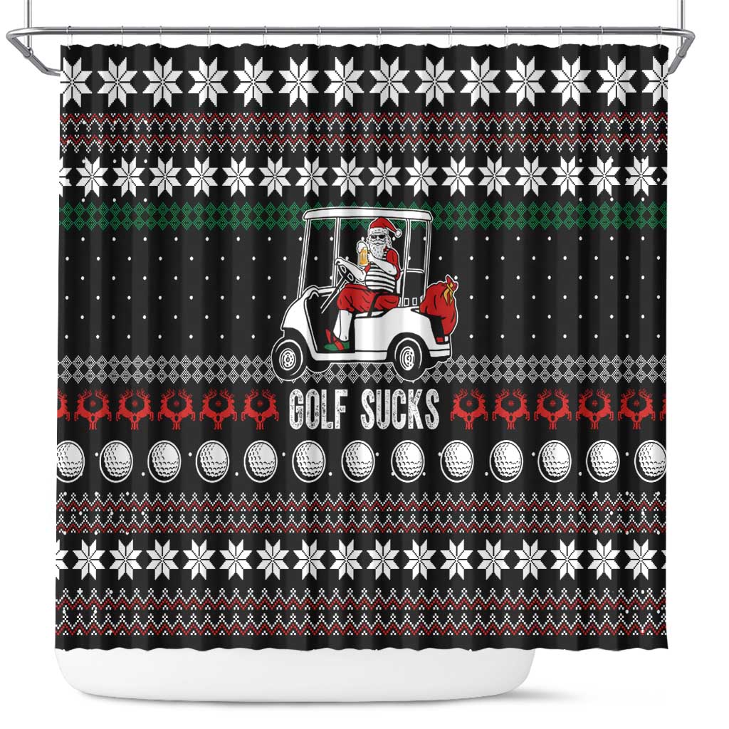 Golf Sucks Christmas Shower Curtain Xmas Holiday Patterns - Wonder Print Shop