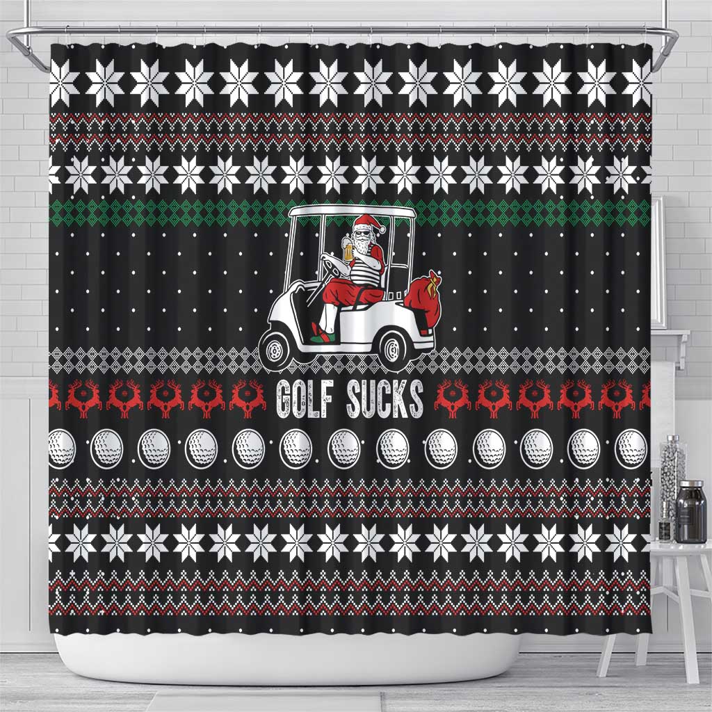 Golf Sucks Christmas Shower Curtain Xmas Holiday Patterns - Wonder Print Shop