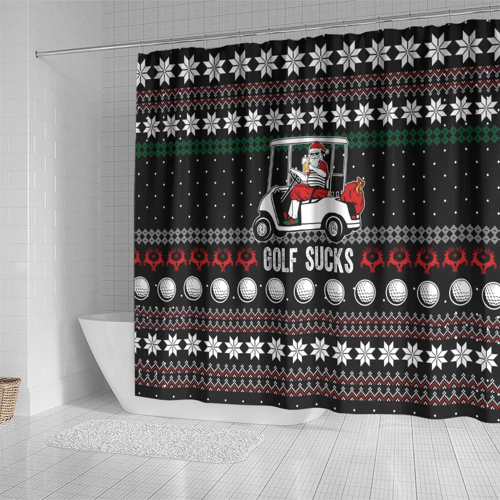 Golf Sucks Christmas Shower Curtain Xmas Holiday Patterns - Wonder Print Shop