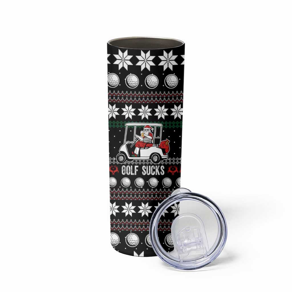 Golf Sucks Christmas Skinny Tumbler Xmas Holiday Patterns - Wonder Print Shop