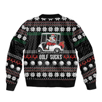 Golf Sucks Christmas Sleeve Zip Bomber Jacket Xmas Holiday Patterns - Wonder Print Shop
