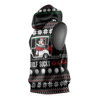 Golf Sucks Christmas Sleeveless Hoodie Xmas Holiday Patterns - Wonder Print Shop