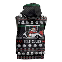 Golf Sucks Christmas Sleeveless Zip Hoodie Xmas Holiday Patterns - Wonder Print Shop