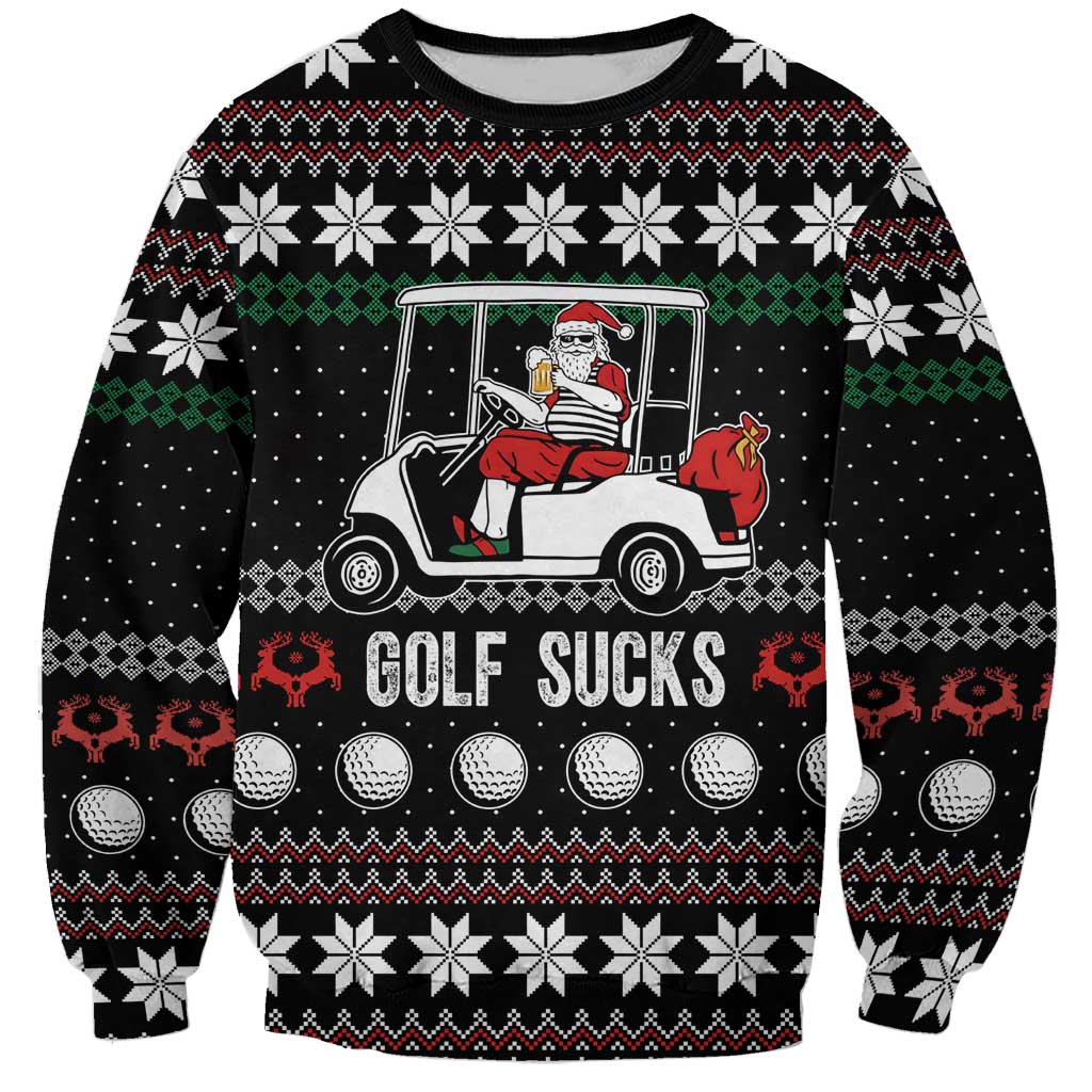 Golf Sucks Christmas Sweatshirt Xmas Holiday Patterns - Wonder Print Shop